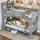 preview thumbnail 9 of 11, Elegance Twin over Twin Wood Bunk Bed with Shelves Headboard and Ladder, Convertible to 2 Beds