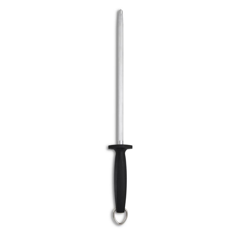 CatCora Knife Sharpening Honing Steel, Professional German Steel For Sharpening Knives, Ergonomic Handle, Non-Slip Base - Silver