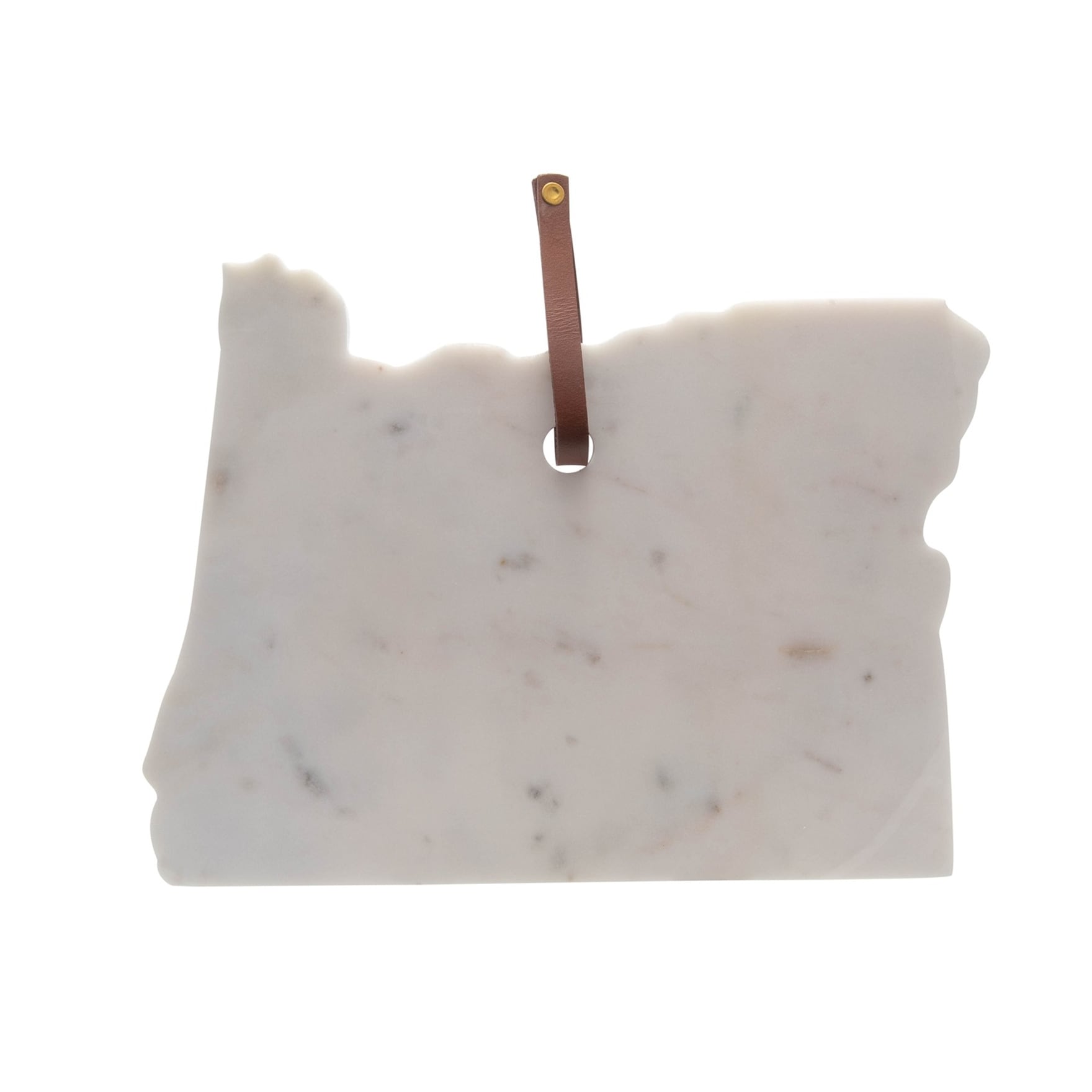 Lg Polished Marble "Oregon" Cutting Board - A - White