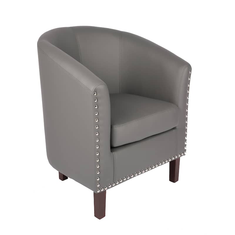 Carson Carrington Junsele PU Leather Accent Club Chair - Grey