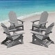 preview thumbnail 13 of 50, WINSOON All Weather HIPS Outdoor Folding Adirondack Chairs Outdoor Chairs Set of 4 Grey