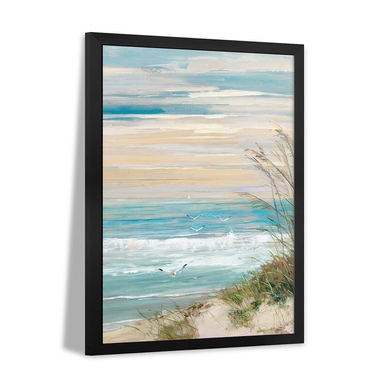 Beach at Dusk Premium Framed Poster by Sally Swatland