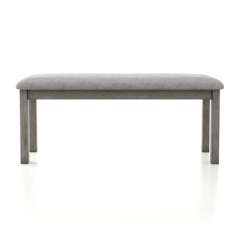Bura Rustic Grey Upholstered Bench by Furniture of America