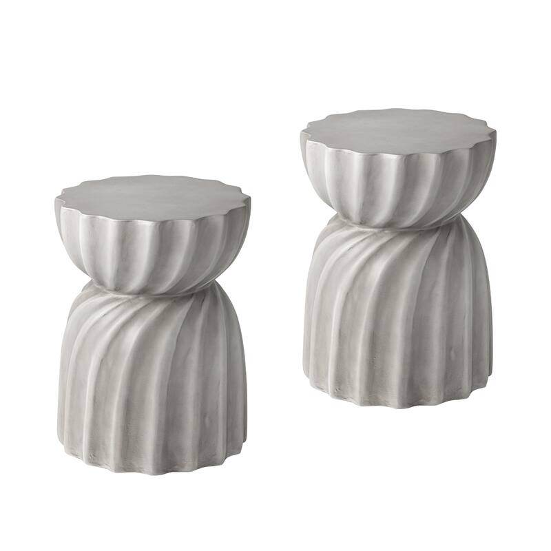 COSIEST 2-Piece Round 14' Outdoor Side Table