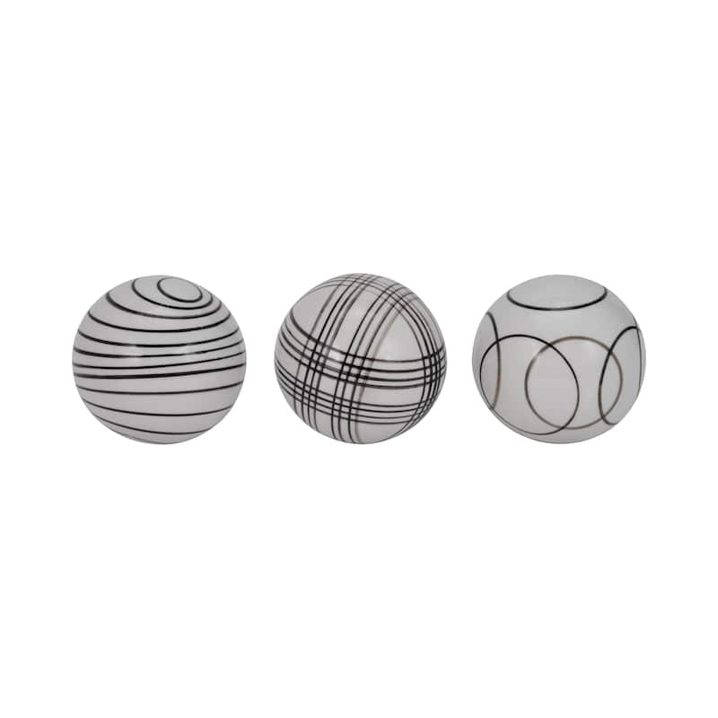 Sagebrook Home Decorative Orbs Set, Elegant Centerpiece for Tabletops,Timeless Home Decor Accessories 3-Piece Set - 4" x 4" x 4"