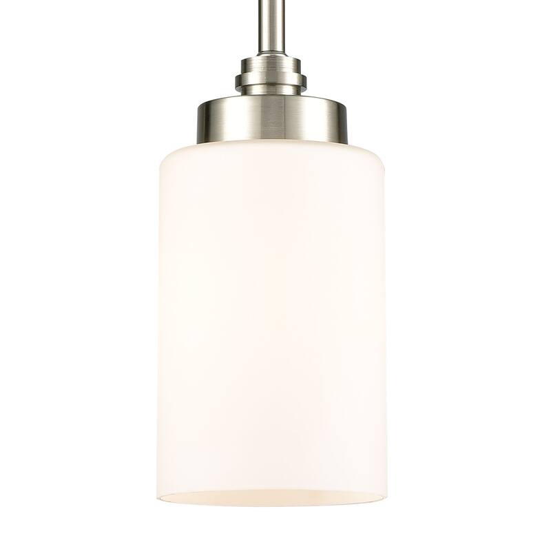 Dawson 4-inch Wide 1-Light Mini Pendant in Satin Nickel - 4in W x 4in D x 7in H