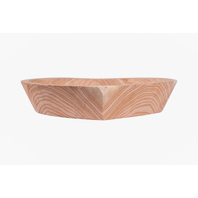 Decorative Chinaberry Wood Bowl - 9.5"L x 6.25"W x 1.75"H
