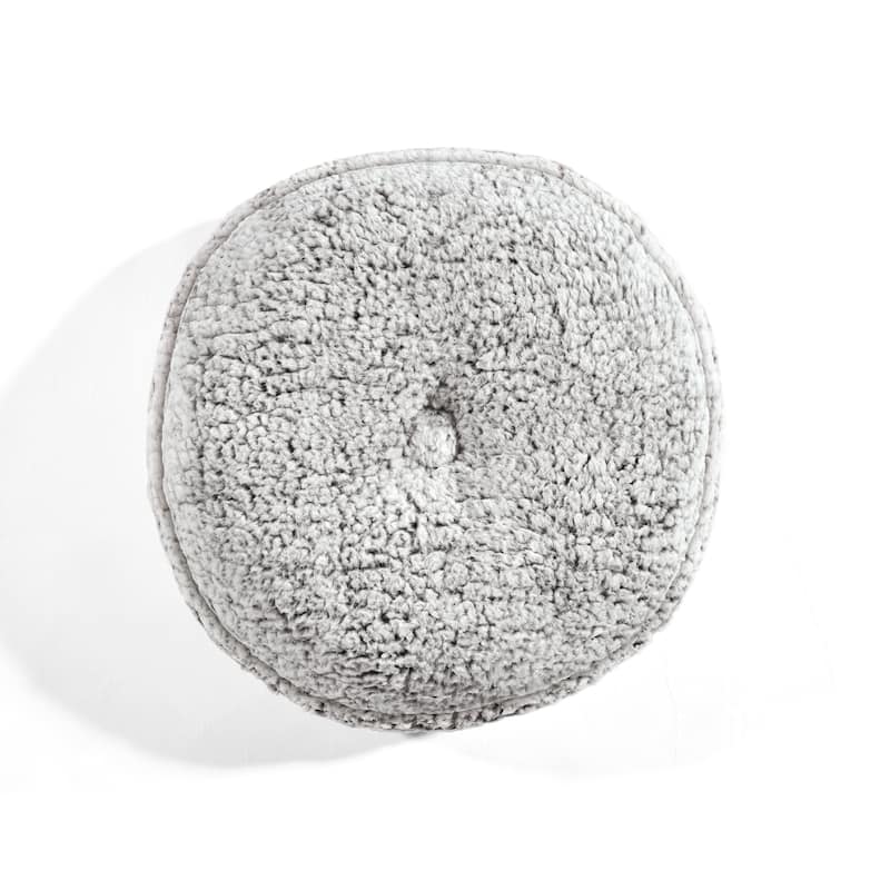 Lush Decor Button Soft Sherpa Round Decorative Pillow