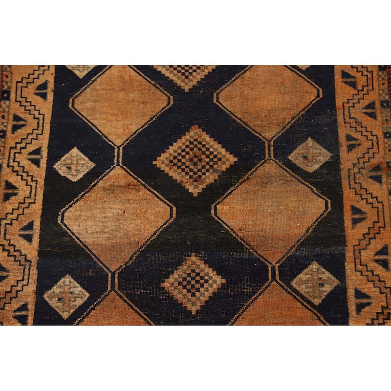 Geometric Lori Persian Antique Area Rug Handmade Wool Carpet - 4'3"x 7'0"