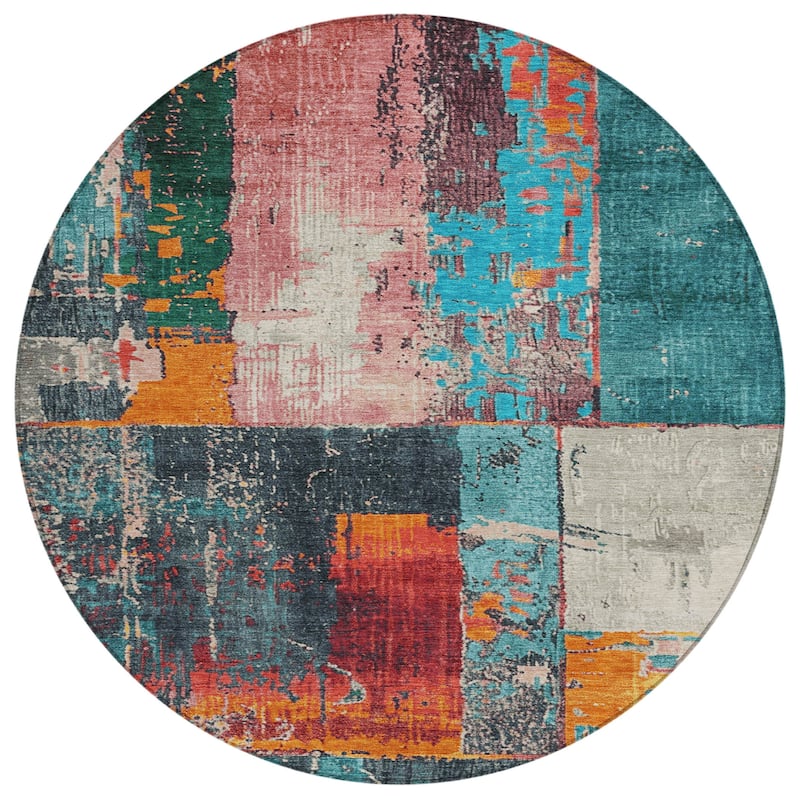 HomeRoots Abstract Transitional Rectangle Outdoor Rug