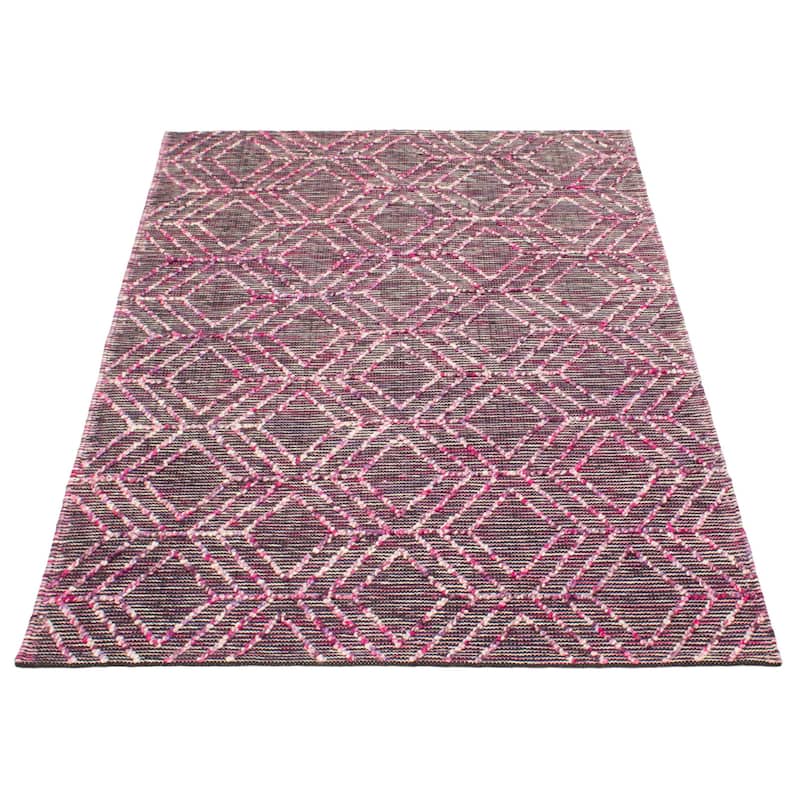 ECARPETGALLERY Braid weave Sienna Pink Wool Rug - 5'3 x 7'7