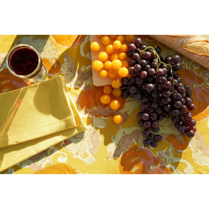 Couleur Nature Pumpkin Harvest Square Cotton Tablecloth