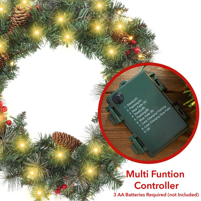 Green Fir Artificial Holiday Christmas Wreath Holiday Décor