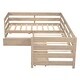 preview thumbnail 9 of 25, Twin Size L-shaped Platform Bed with Storage Drawers, Wooden Bed Frame
