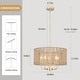 preview thumbnail 7 of 46, 5 - Light Dimmable Drum Chandelier Natural Rattan Bohemian & Coastal Pendant - 18.9 in