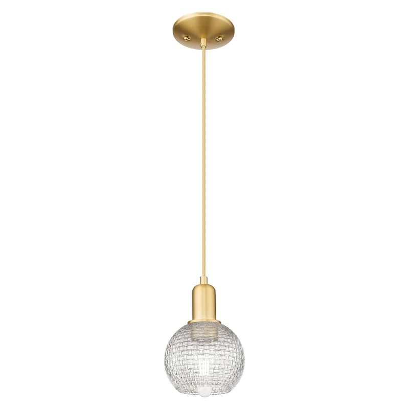 Innovations Lighting Endless Possibilities Arcadia - Athens - 1 Light 6" Basketweave Cord Hung Mini Pendant - Satin Gold