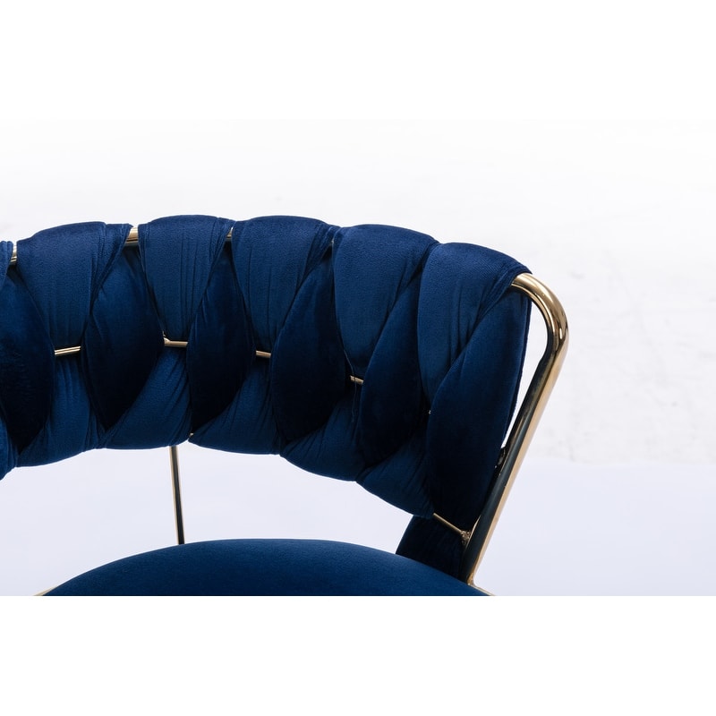 Modern and Luxury Bar Stools With Back And Footrest(Set of 2)Blue - Set of 2