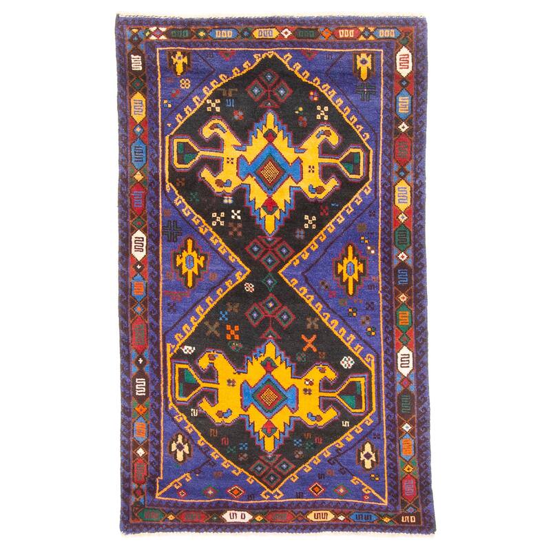 ECARPETGALLERY Hand-knotted Teimani Indigo Wool Rug - 2'6 x 4'3