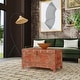 preview thumbnail 1 of 8, Nador Hand-Painted Brass Inlay Storage Trunk Coffee Table Blush