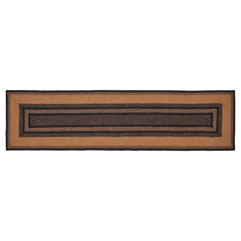 Farmhouse Jute Rug/Runner Rect Stencil Stars w/ Pad 24x96 - 2' x 8'