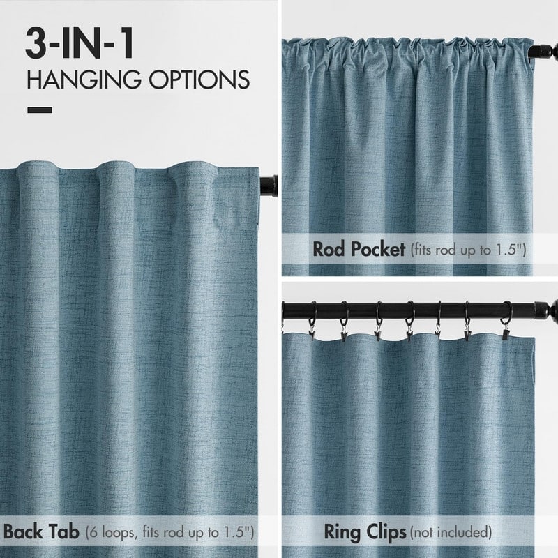 Blackout Curtains 90 inches Long, Curtains for Bedroom Living