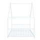 preview thumbnail 45 of 58, Metal House Bed with Roof, Fence and Back for Kids, Boys and Girls, Bedroom