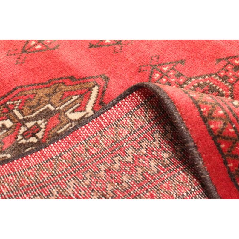 ECARPETGALLERY Hand-knotted Baluch Red Wool Rug - 3'3 x 4'10