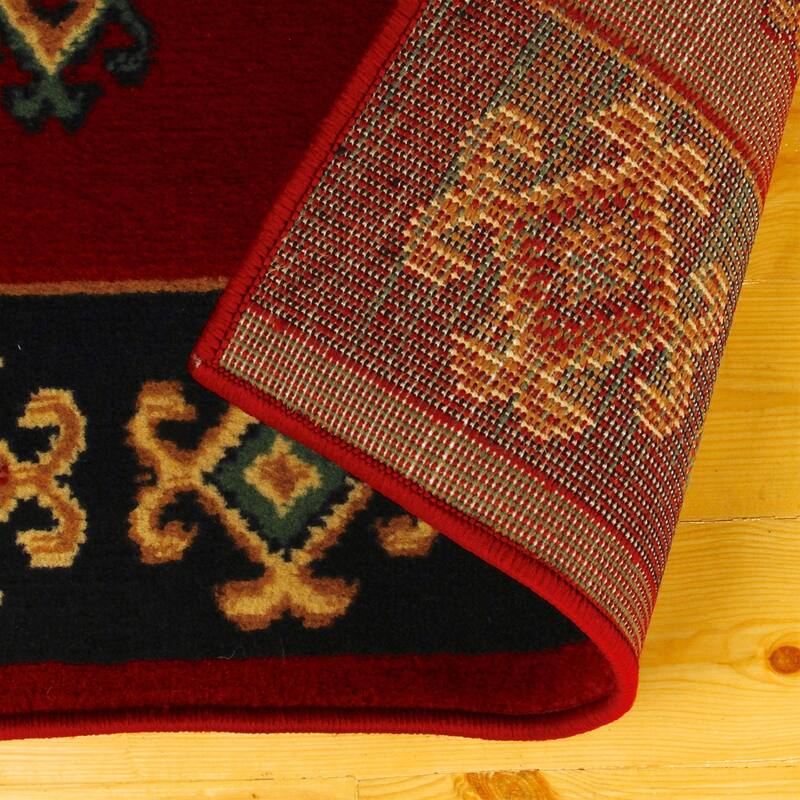 Geometric Bohemian Rustic Power-Loomed Area Rug by Superior - 2' 7" x 8' - Red