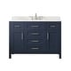 preview thumbnail 11 of 10, OVE Decors Tahoe 48 in. Midnight Blue Single Sink Vanity with White Cultured Marble Top and Mirror