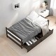 preview thumbnail 2 of 32, Twin Size Platform Kids Bed with 2-Storage Drawers, Durable Pine Wood Frame, Multifunctional Design for Small Spaces, Espresso