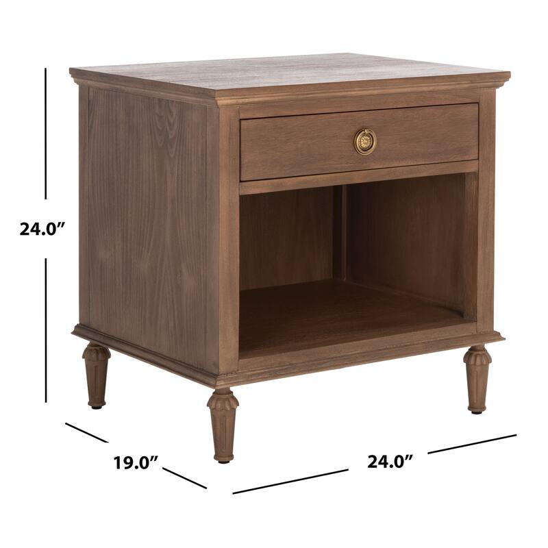 SAFAVIEH Couture Melkorka 1-Drawer Wood Nightstand