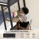 preview thumbnail 23 of 24, LED Kids Bunk Bed with Desk Twin Over Twin Metal Loft Bed 2 Drawers Power Outlets