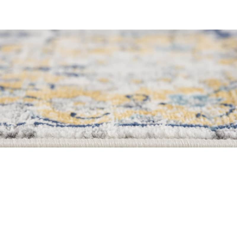 HomeRoots Floral Mid-Century Square Area Rug