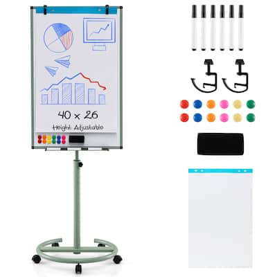 Costway Mobile Whiteboard 40" x 26" Height Adjustable Magnetic Dry - See Details