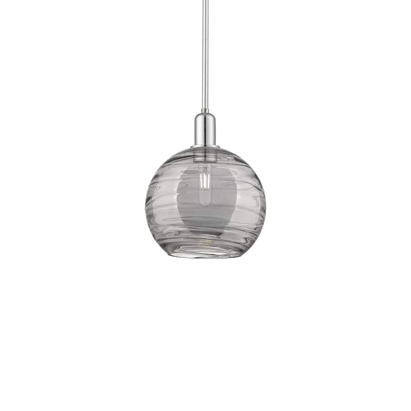 Innovations Lighting 716-1S-13-10 Athens Deco Swirl Pendant Athens - Polished Chrome / Light Smoke Deco Swirl