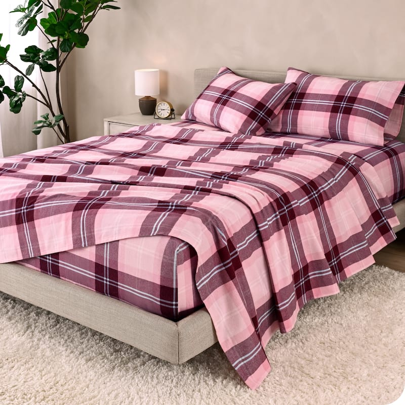 Bare Home Cotton Flannel Sheet Set - Velvety Soft Heavyweight