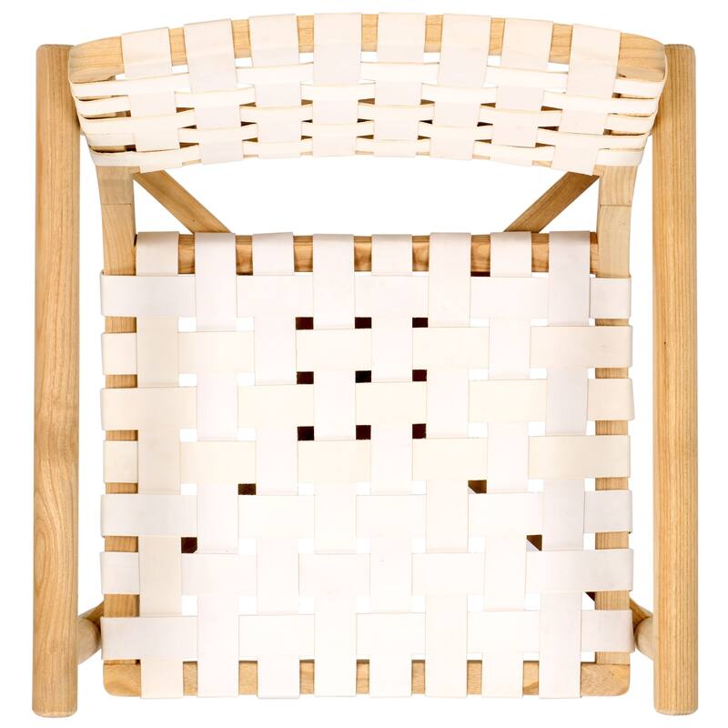 SAFAVIEH Delilah Solid Wood & Leather Accent Chair (Fully Assembled) - W23" x D23" x H33" - 23"Wx23"Dx33"H