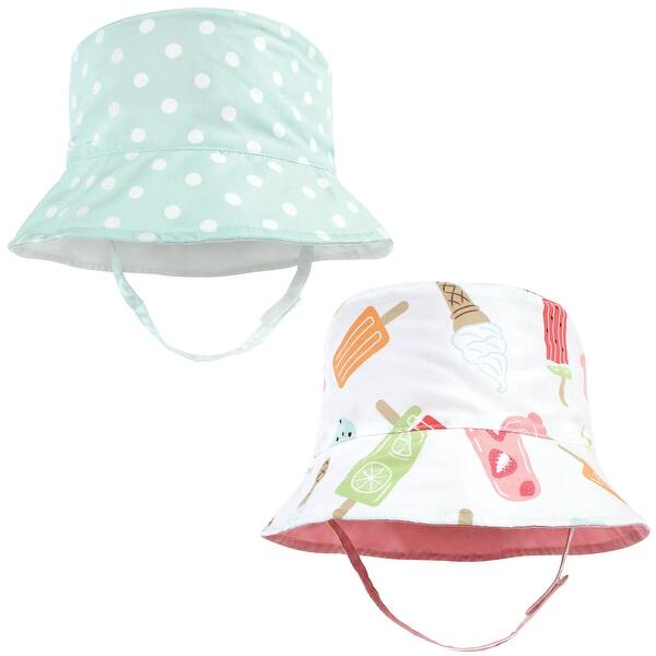 slide 1 of 1, Hudson Baby Infant Girl Sun Protection Hat, Ice Cream Dot Ice Cream Dot - 12-24 Months