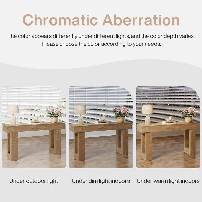 Farmhouse Console Table 63 Inch Engineered Wood MDF Entryway Living Room Hallway Sofa Table with Rustic Wood Finish