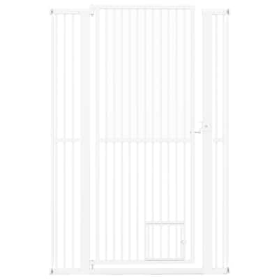 Costway 59"/67.5" Extra Tall Pet Gate with 30.5”-41” Width & 2 - White