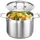 preview thumbnail 4 of 4, Stockpot Brushed Stainless Steel Heavy Duty Induction Pot with Lid 8 Qurat