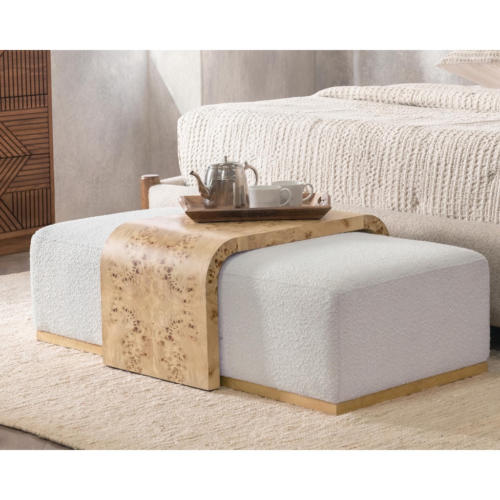 Classic Home Kenan Upholstered Fabric Cocktail Coffee Table