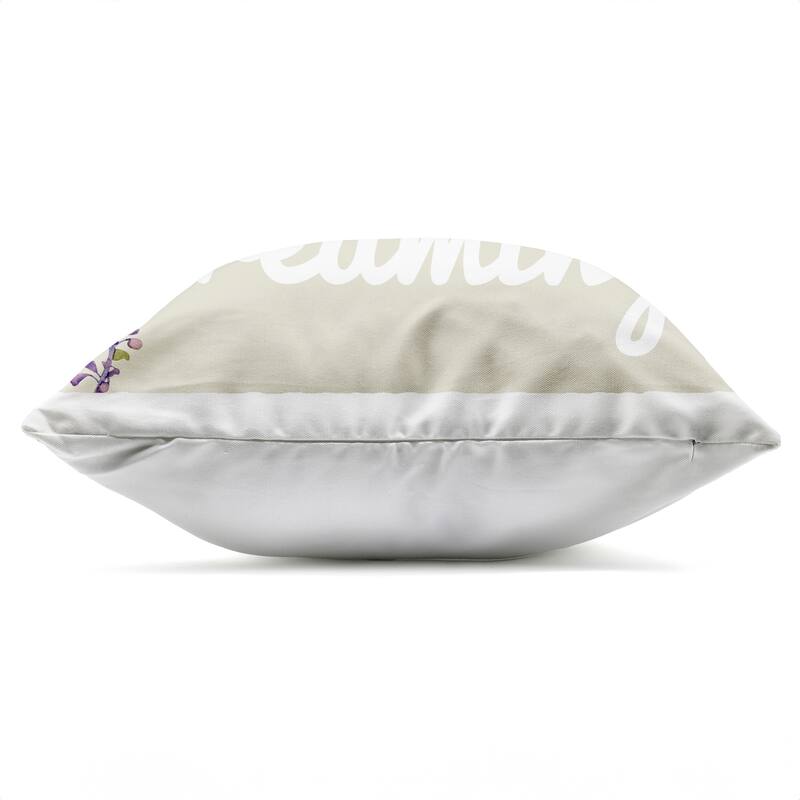 Stupell Never Stop Dreaming with Florals Printed Outdoor Throw Pillow Design by Kim Allen