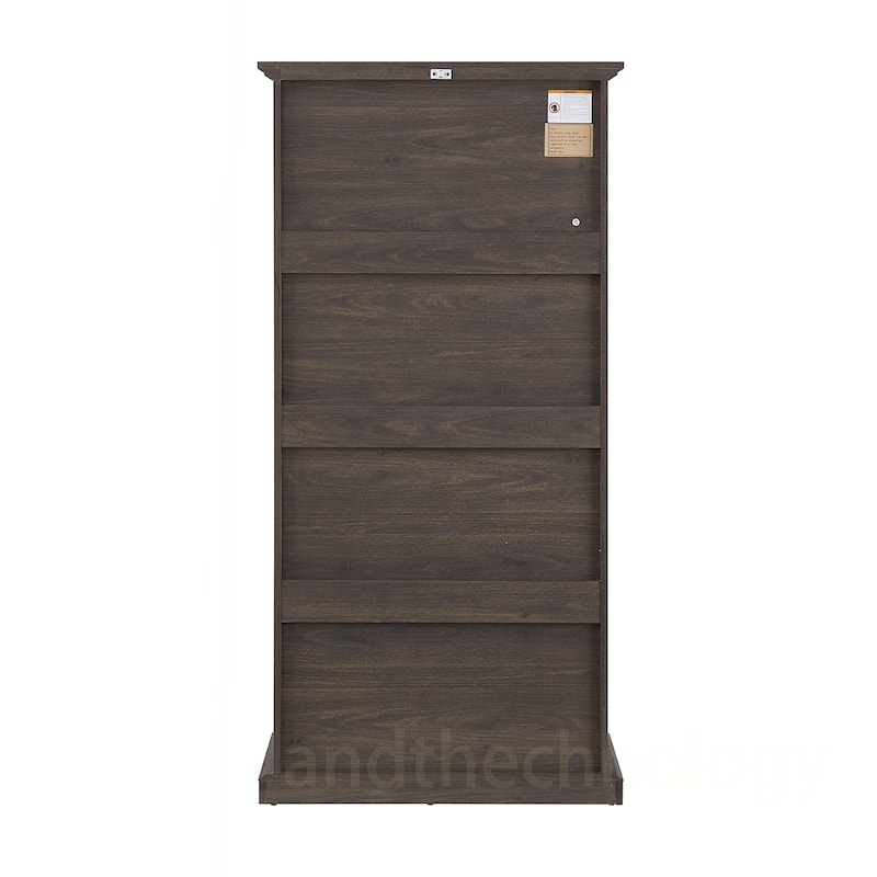 4-Tiers MDF Cabinet With Flip up Glass Doors