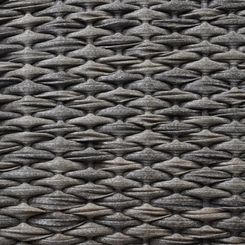 Naples Outdoor Patio Bench Water Resistant Wicker & Solid Wood - Grey