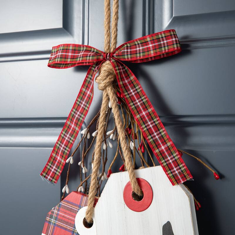 Glitzhome 24"H Wooden Valentine's Day/Patriotic/Americana/Easter Doorknob Hanging Decor