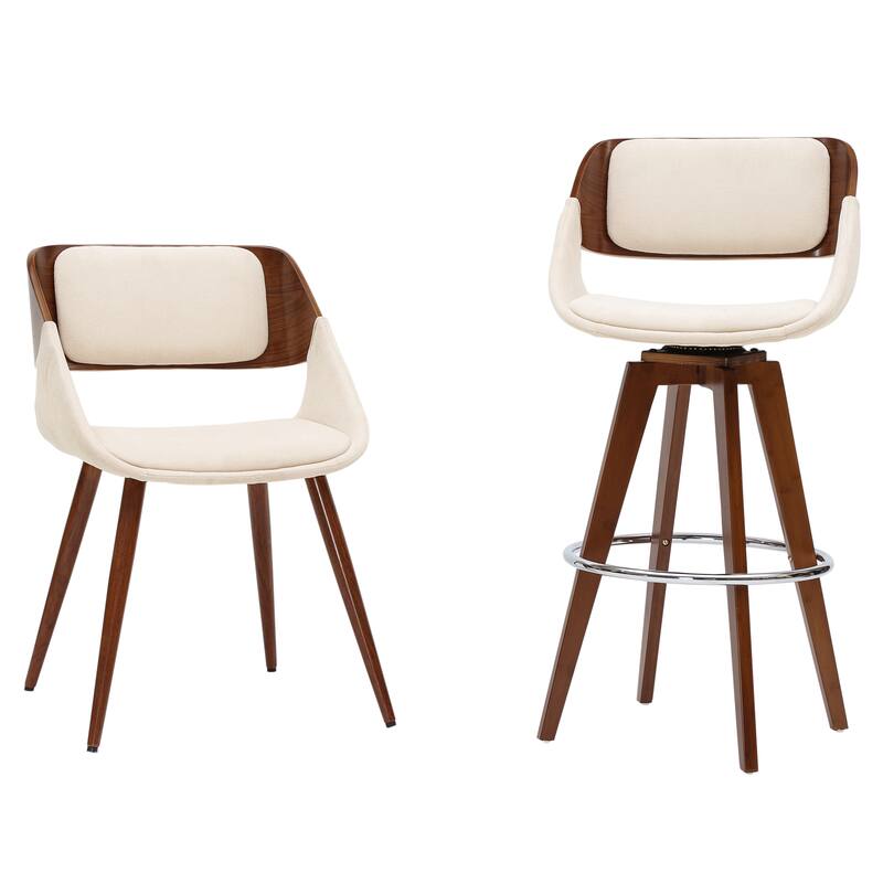 NPD Furniture Cyprus Upholstered Walnut Dining Chair