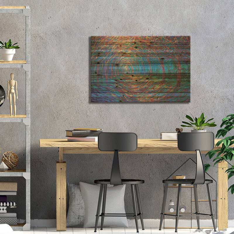 House Of Moon And Trees Print On Wood by Iris Scott - Multi-Color