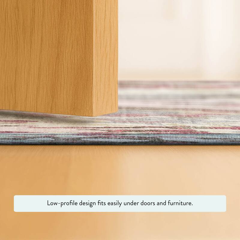 Machine Washable Indoor/ Outdoor Brushstrokes Chantille Rug