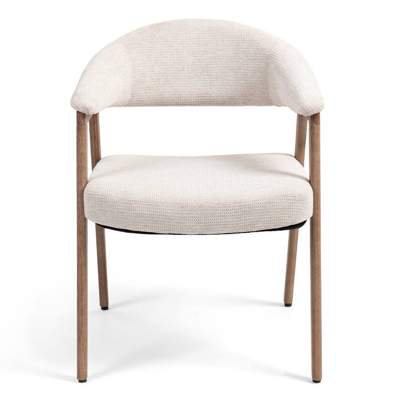 Berwyn Beige Washed Woven Fabric Dining Chair